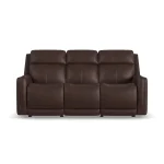 Alister Burnt Umber Leather Power Gliding Sofa with Power Headrests & Lumbar - Image 4