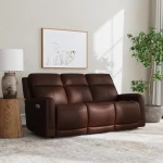 Alister Burnt Umber Leather Power Gliding Sofa with Power Headrests & Lumbar - Image 9