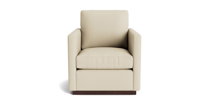 Myles Leather Thin Track Arm Swivel Chair