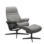 Stressless® Sunrise (M) Cross Base Recliner with Ottoman