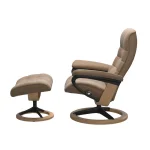 Stressless® Opal (M) Signature Base Recliner with Ottoman - Image 3
