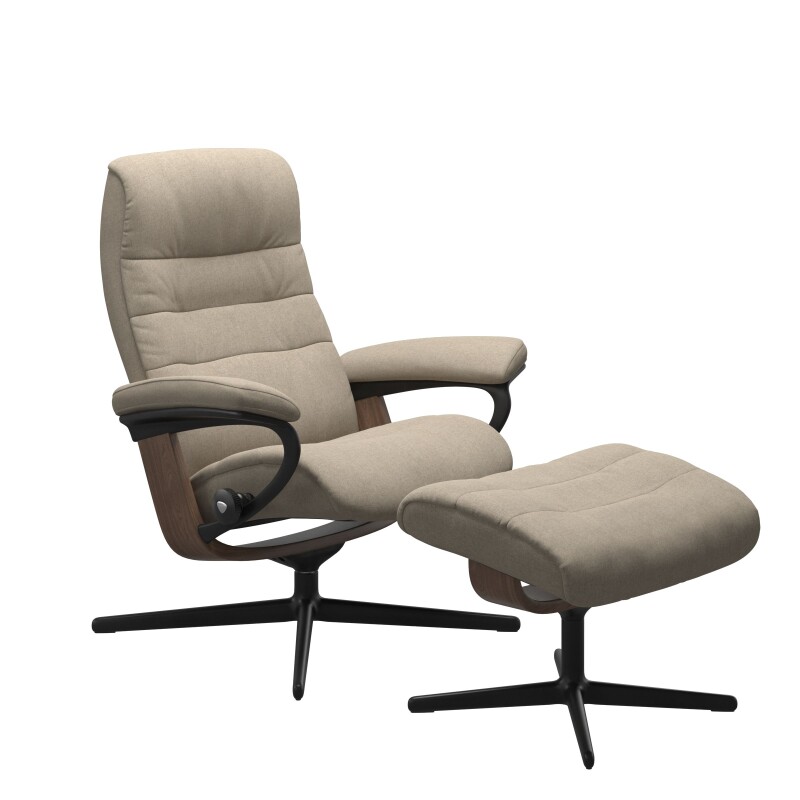 Stressless® Opal (M) Cross Base Recliner with Ottoman