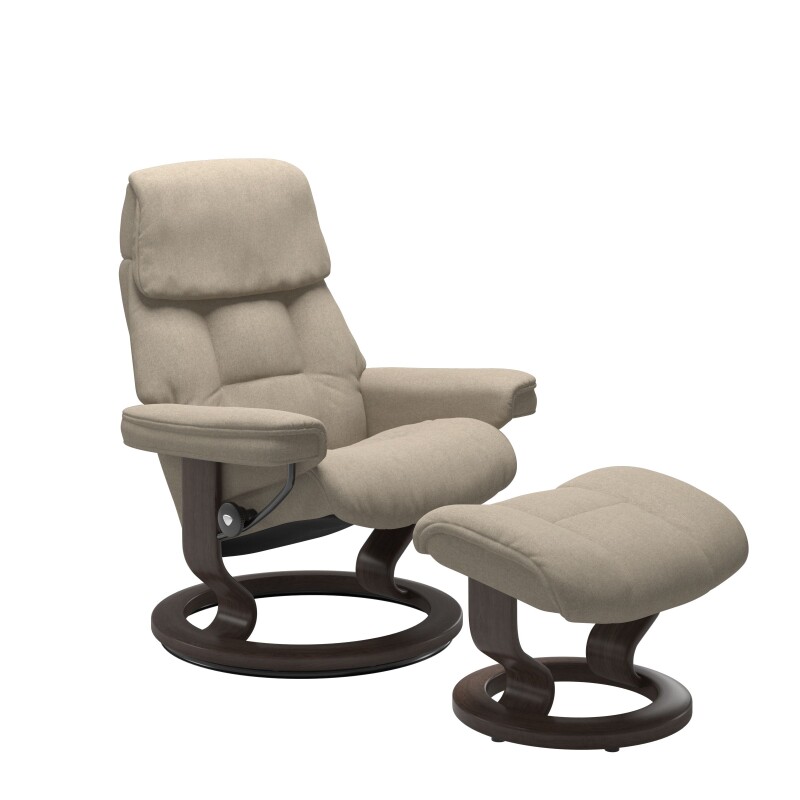 Stressless® Ruby (M) Classic Base Recliner with Ottoman