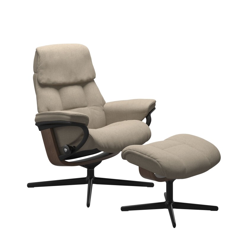Stressless® Ruby (M) Cross Base Recliner with Ottoman