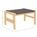 Seashore N-dura Wood Outdoor Sling Ottoman - Image 3