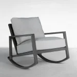 Avondale Wrought Aluminum Outdoor Lounge Rocker Chair - Image 8
