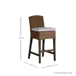 Astoria N-dura Resin Wicker Outdoor Bar Stool - Image 4