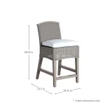Astoria N-dura Resin Wicker Outdoor Counter Stool 38. 25 In. - Image 11