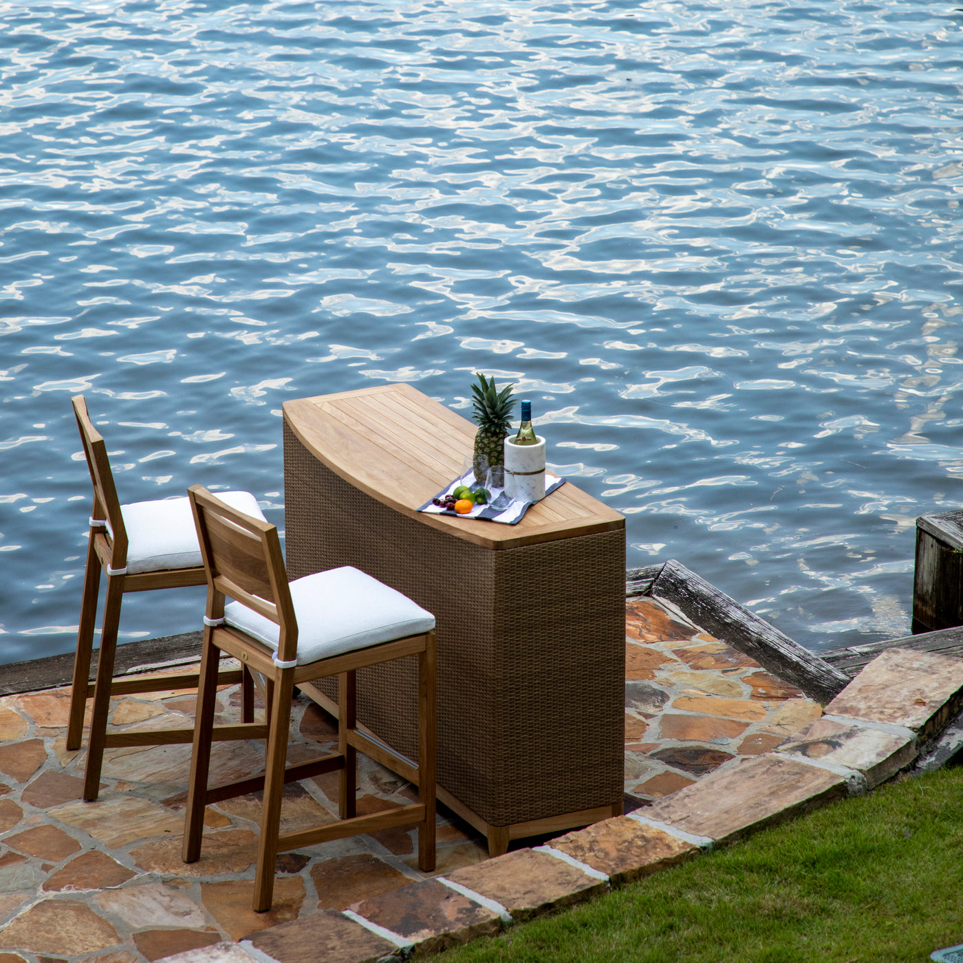 Avondale Teak Outdoor Bar Stool