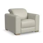 Aurora Coconut Milk Leather Power Recliner with Power Headrest