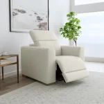 Aurora Coconut Milk Leather Power Recliner with Power Headrest - Image 3