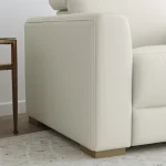 Aurora Coconut Milk Leather Power Recliner with Power Headrest - Image 6