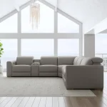 Aurora Ash Leather Power Reclining Sectional with Power Headrests - Image 10