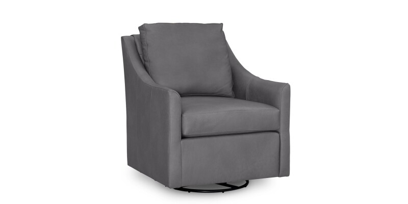 Sloan Leather Slope Arm Swivel Chair