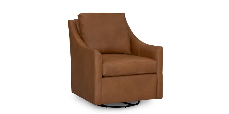 Sloan Leather Slope Arm Swivel Chair