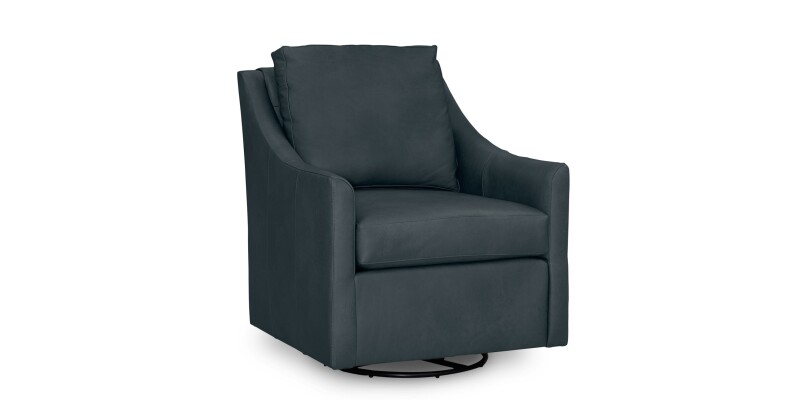 Sloan Leather Slope Arm Swivel Glider Chair