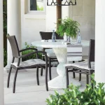 Montello Cast Stone Round Outdoor Pedestal Table 42 In. W X 29.5 In. H - Image 3