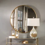 Junius Round Mirror, Gold - Image 5