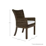 Montecito N-dura Resin Wicker Outdoor Woven Arm Chair - Image 3