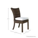 Montecito N-dura Resin Wicker Outdoor Woven Side Chair - Image 8