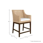 Peninsula N-dura Resin Wicker Outdoor Counter Stool 40 In.