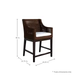 Peninsula N-dura Resin Wicker Outdoor Counter Stool 40 In. - Image 3