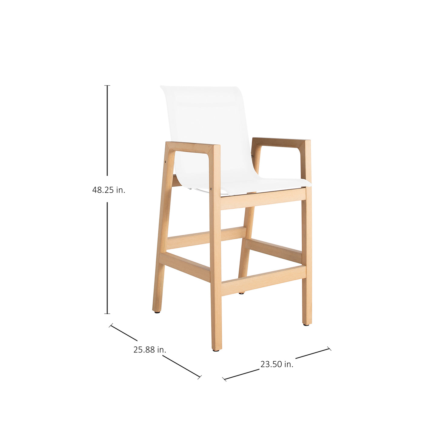 Seashore N-dura Wood Outdoor Bar Stool 48 In. H