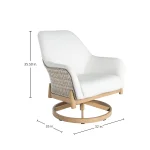 Palma N-dura Resin Wicker Outdoor Swivel Lounge Chair - Image 4