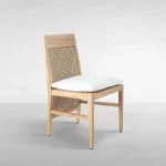 Savannah N-dura Resin Wicker Outdoor Teak Side Chair - Image 7