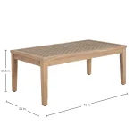 Savannah Teak Rectangle Outdoor Four Leg Coffee Table 41 In. W X 15.5 In. H - Image 3
