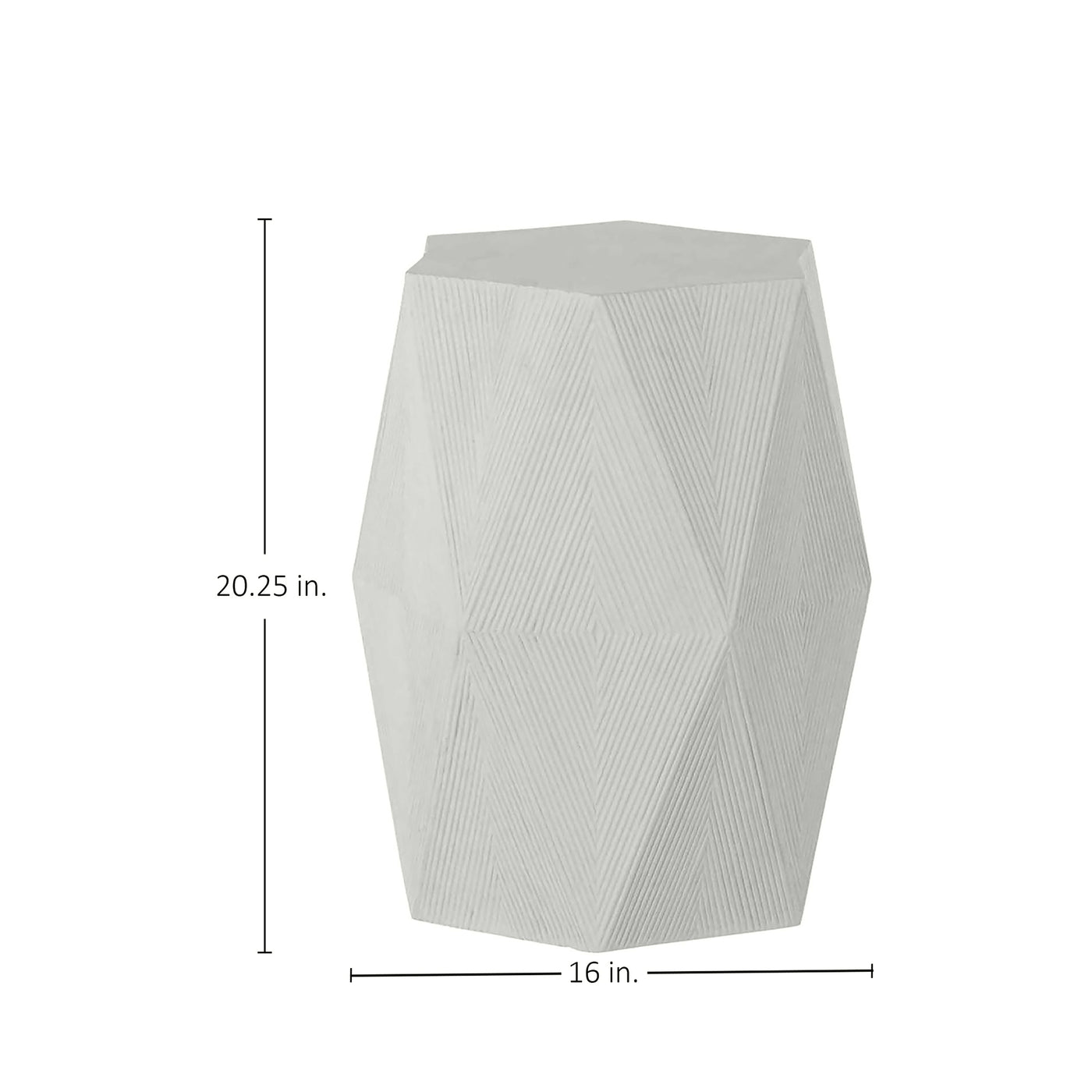 Albany Cast Stone Hexagon Pedestal Side Table 16 In. W X 20. 25 In. H