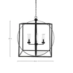 Cullen Stainless Steel Square Chandelier 29.5 In. D X 33.5 In. H