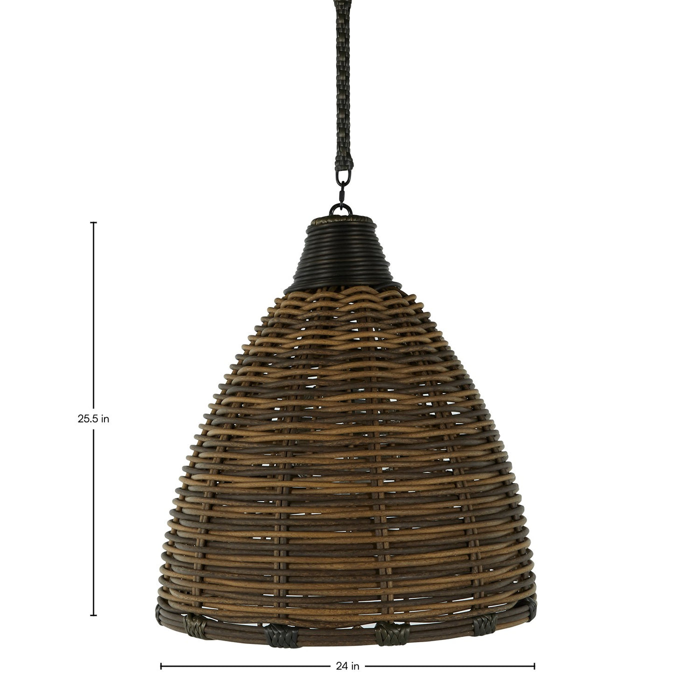 1430-105383436 Prescott N-dura Resin Wicker Chandelier 24.75 In. D X 26.75 In. H - Image 1