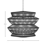 Mckenna N-dura Resin Rattan Geometric Chandelier 33.5 In. D X 29.63 In. H - Image 6