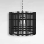 Sherman N-dura Resin Rattan Drum Chandelier 24 In. D X 2 2.75 In. H - Image 4