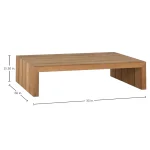 Messina Teak Rectangle Outdoor Coffee Table 33 In. W X 15.5 In. H - Image 5