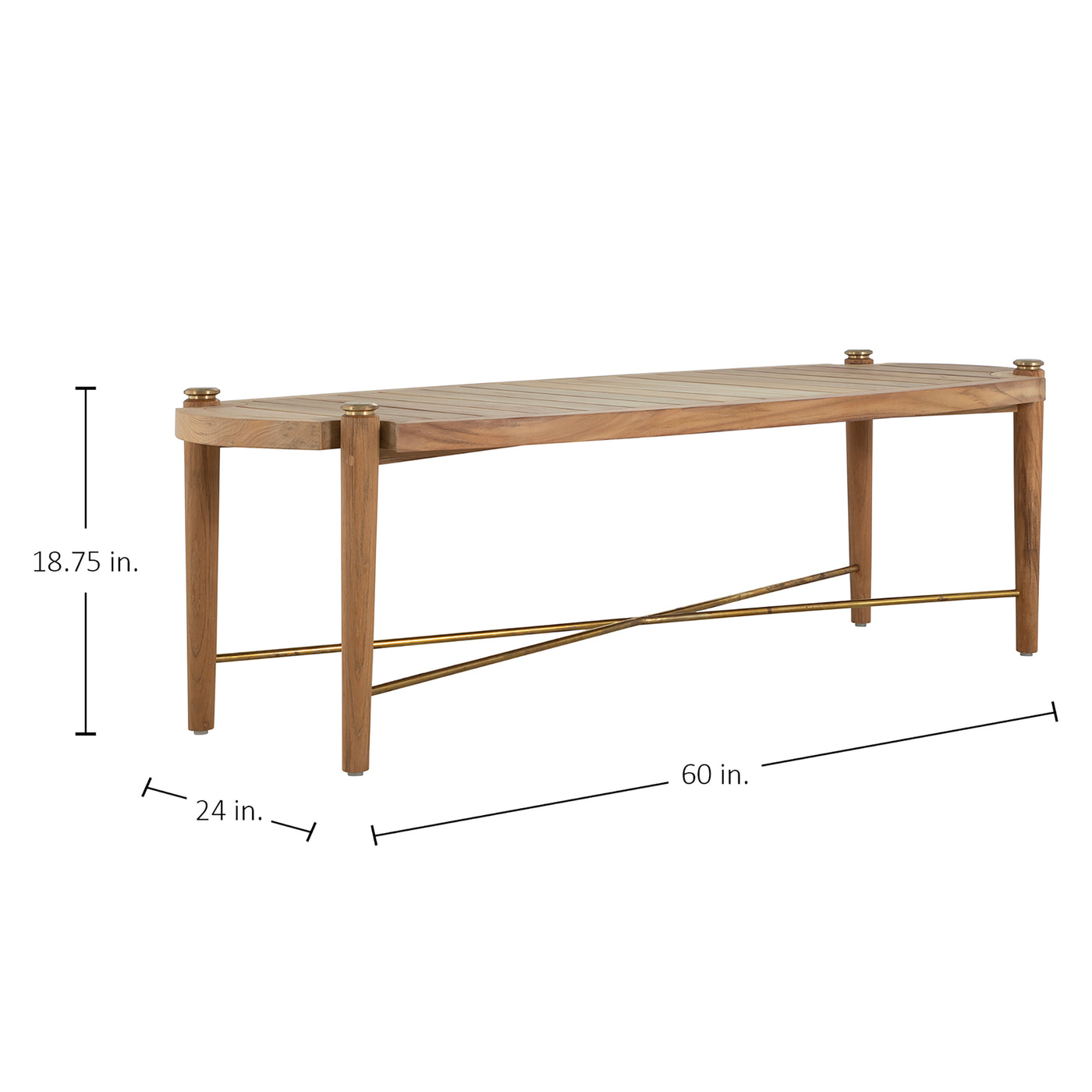 Pacifica Teak Rectangle Outdoor Coffee Table 60 In. W X 18.75 In. H