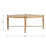 Pacifica Teak Round Outdoor Coffee Table 48 In. W X 18 In. H