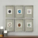 Agate Stone Silver Shadow Box, S/6 - Image 3