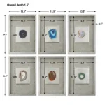 Agate Stone Silver Shadow Box, S/6 - Image 4