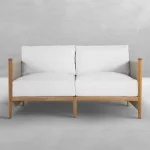 Pacifica Teak Rope Brass Outdoor Loveseat