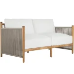Pacifica Teak Rope Brass Outdoor Loveseat - Image 6