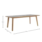 Madeira Teak Rectangle Outdoor Table 84 In. W X 30 In. H
