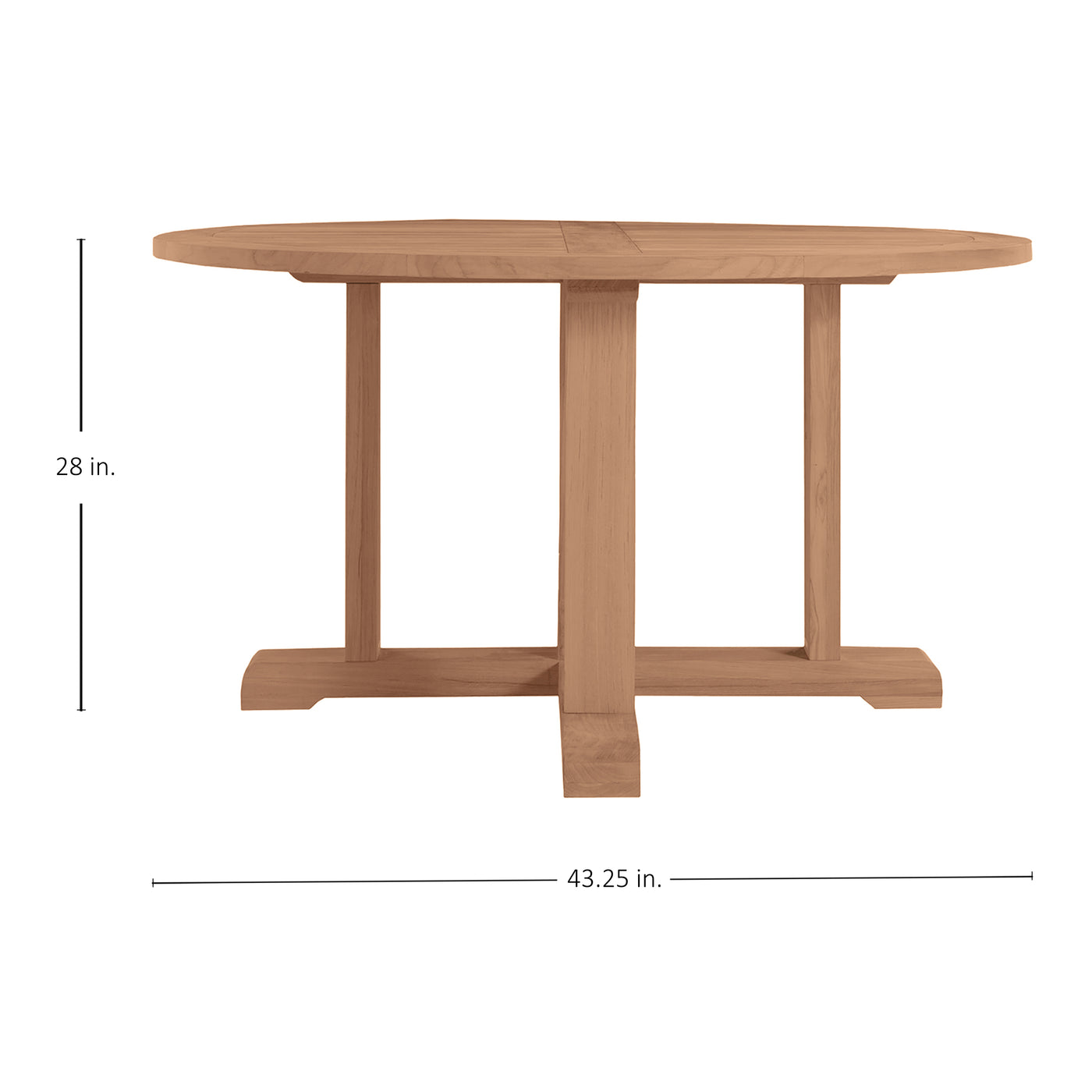 Club Teak Round Outdoor Pedestal Base