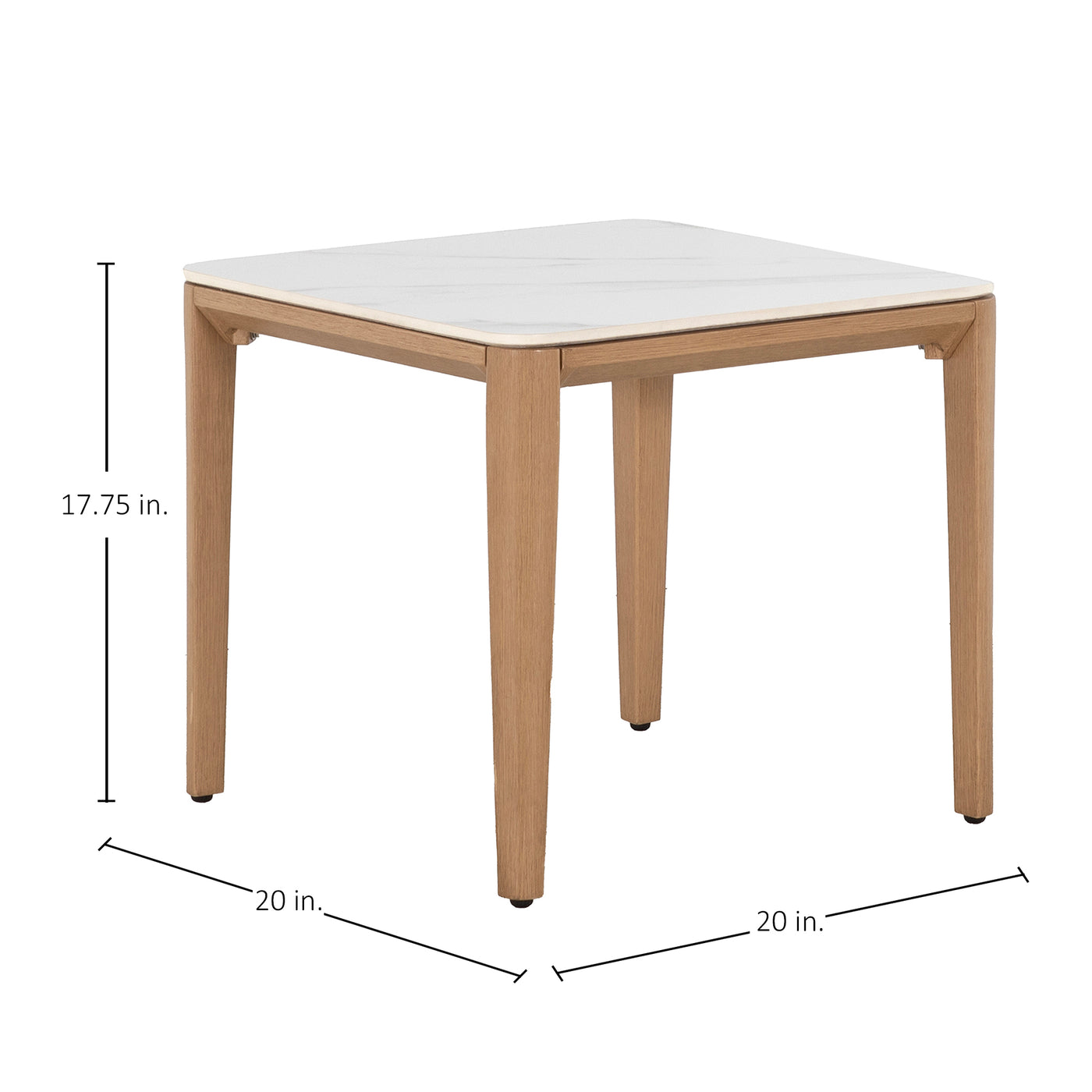 Palma Aluminum Square Outdoor End Table 20 In. W X 17.75 In. H