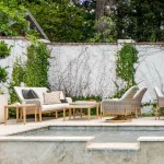 Palma Aluminum Rectangle Outdoor Nesting Coffee Table 47 In. W X 15 In. H