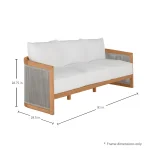 Avalon Teak Outdoor Sofa - Image 3