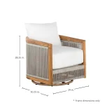 Avalon Teak Oudoor Swivel Lounge - Image 5