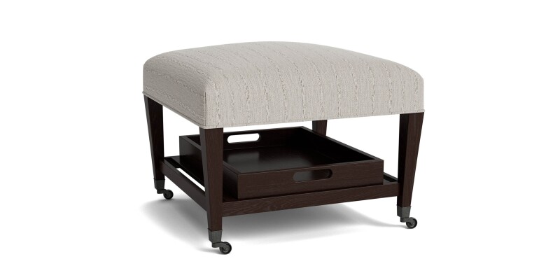 Kara Ottoman with Trays and Casters