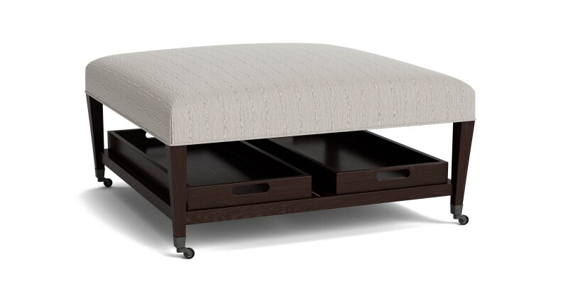 Kara Ottoman with Trays and Casters